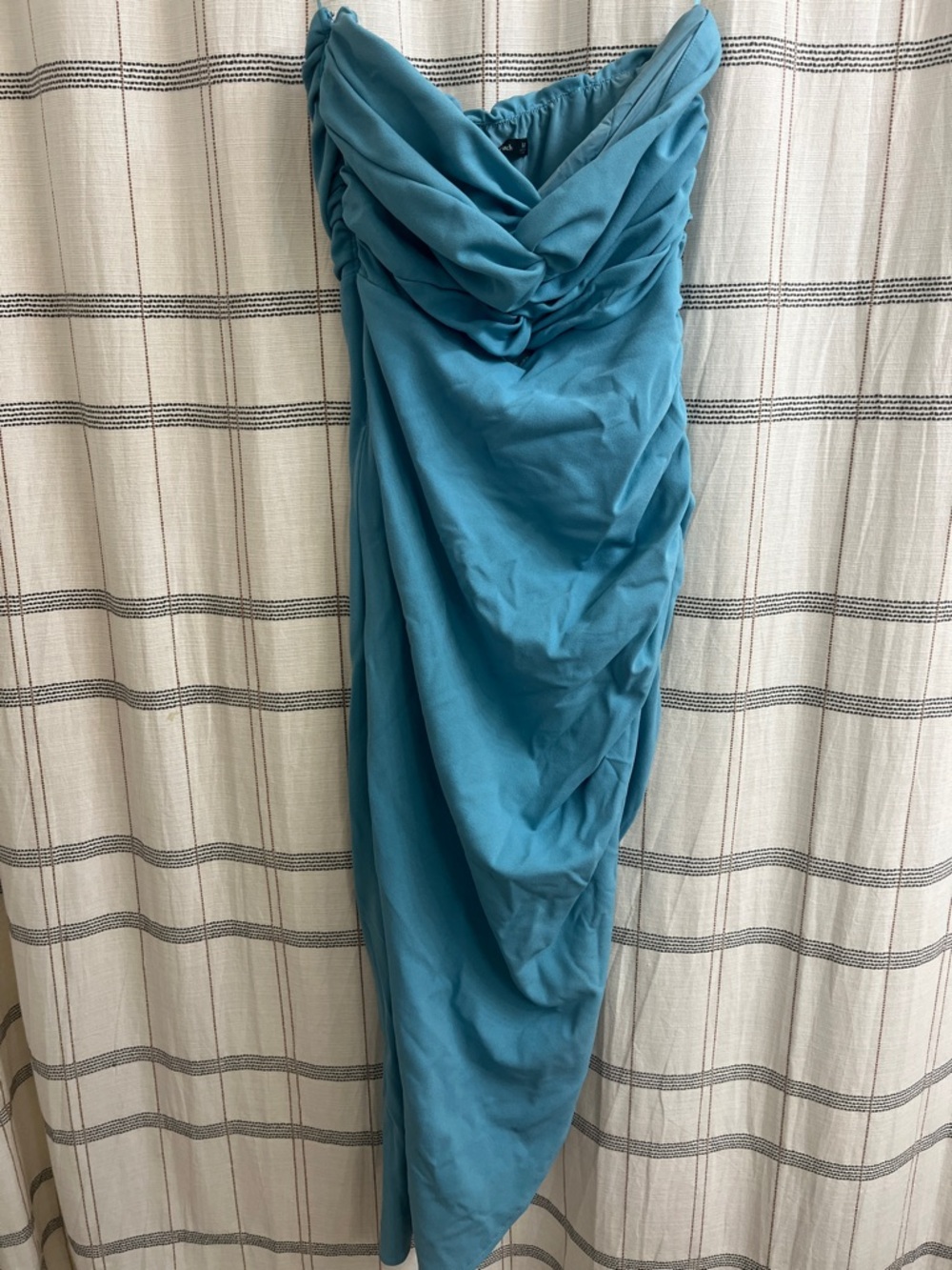 Abercrombie & Fitch Light Blue Ruched Strapless Cut Out Dress *one of a kind *